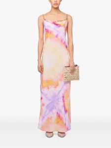 Rabanne Printed Satin Maxi Dress